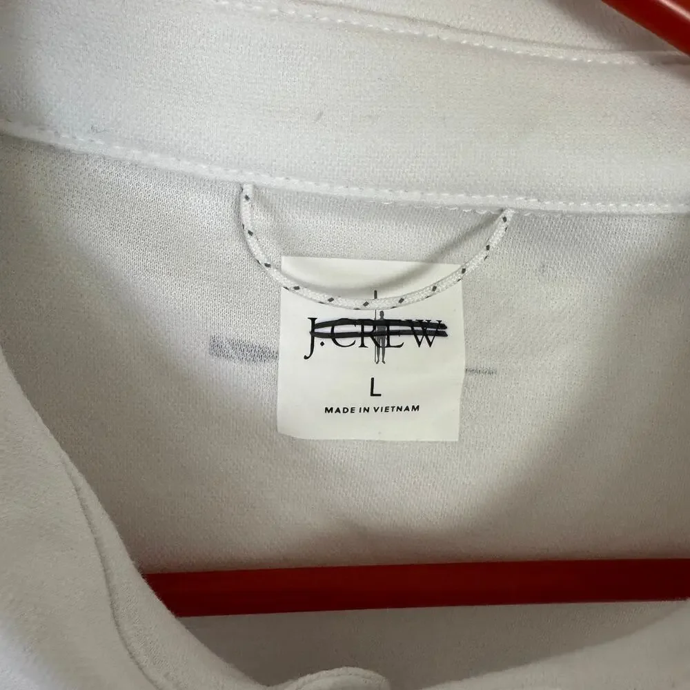 J.Crew Performance Polo Shirt Mens L White Pullover Coolmax Short Sleeve Stretch